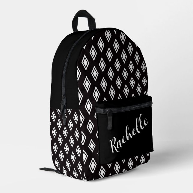 Impresa Mochila Noir Diamond — Borde de Personalizable (Esquina izquierda trasera)