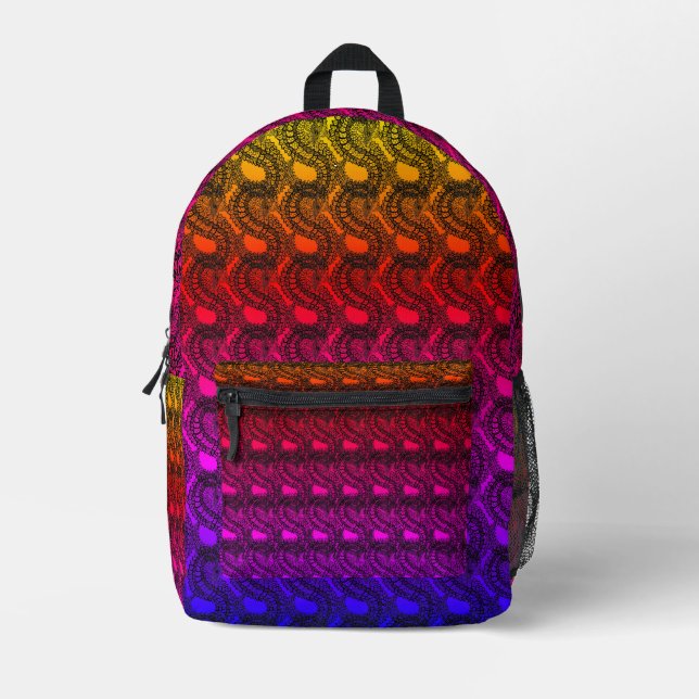 Impresa Mochila pangolona de gradiente de arco iris brilla (Anverso)