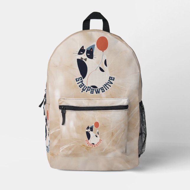 Impresa Mochila para fiesta de cumpleaños de gato esmoquin (Anverso)