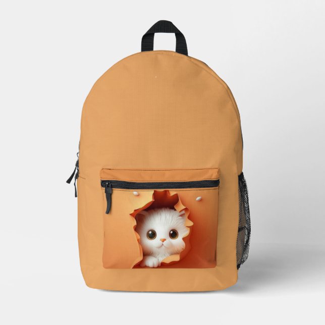 Impresa Mochila para gato naranja (Anverso)