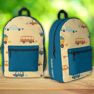Impresa Mochila para niños con nombre de coche de personal