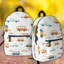 Mochila para niños con nombre de coche personaliza