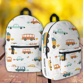 Impresa Mochila para niños con nombre de coche personaliza