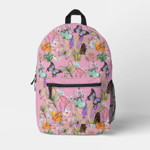 Impresa Mochila para niños de los campos de mariposa