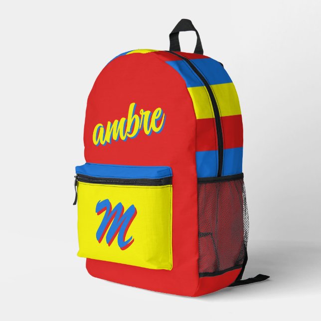 Impresa Mochila para niños personalizados con nombre, moch (Esquina derecha trasera )