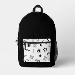 Impresa Mochila para patineta blanca y negra