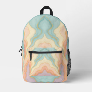 Impresa Mochila Pastel Gold Marble Diseño artístico