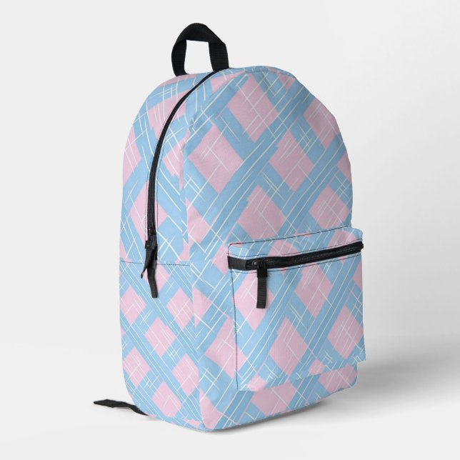 Impresa Mochila Pastel Plaid (Esquina izquierda trasera)