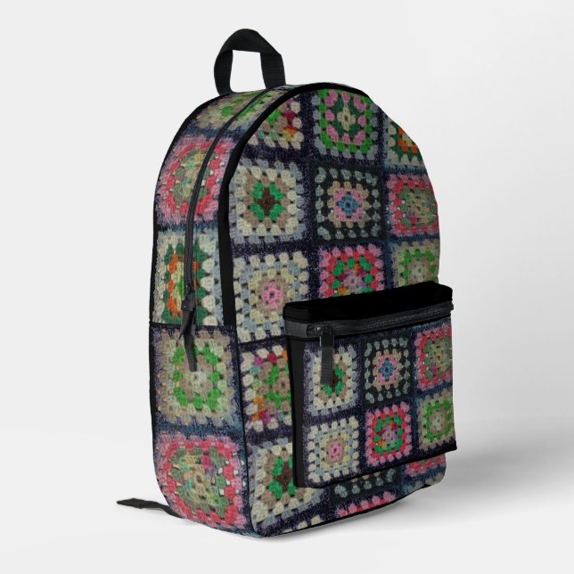 Impresa Mochila - Patrón de ganchillo de cuadrado de abuel (Esquina izquierda trasera)