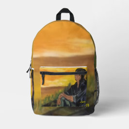 Impresa Mochila : Pensando dentro del amanecer .