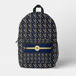 Impresa Mochila Personalizada Abstracta de Azul Marino y D