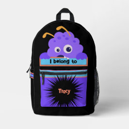 Impresa Mochila personalizada Bag Buddy Fun Purple Monster