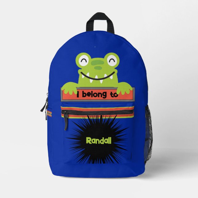 Impresa Mochila personalizada Bag Buddy Happy Green Frog (Anverso)