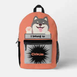 Impresa Mochila personalizada Bag Buddy Husky Puppy Dog