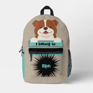 Impresa Mochila personalizada Bag Buddy marrón y blanco pa