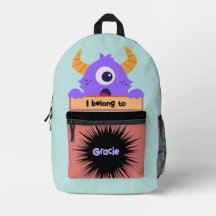 Mochila personalizada Bag Buddy Monstruo Morado