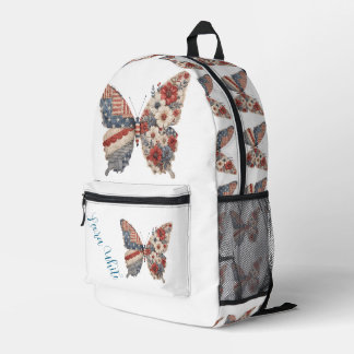 Impresa Mochila Personalizada con el Nombre de Mariposa Am