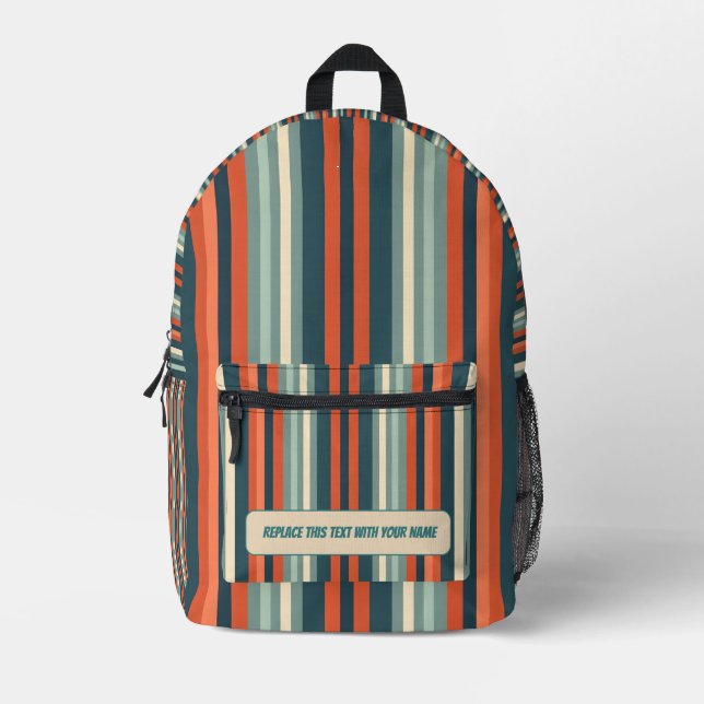 Impresa Mochila personalizada con franja vertical (Anverso)