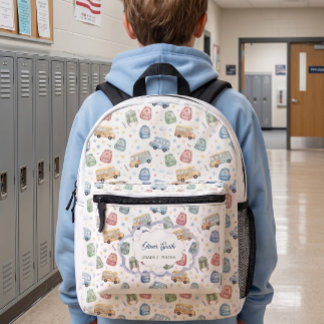 Impresa Mochila personalizada con nombre de autobús escola