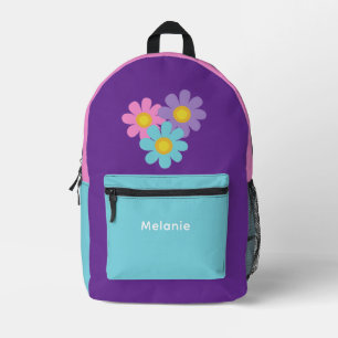 Impresa Mochila Personalizada con Nombre de Niña Flor Dais