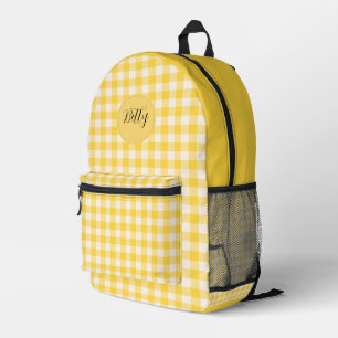 Impresa Mochila personalizada con patrón amarillo