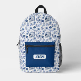 Impresa Mochila personalizada con patrón de calavera Gzhel