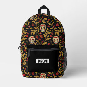 Impresa Mochila personalizada con patrón de calavera Khokh