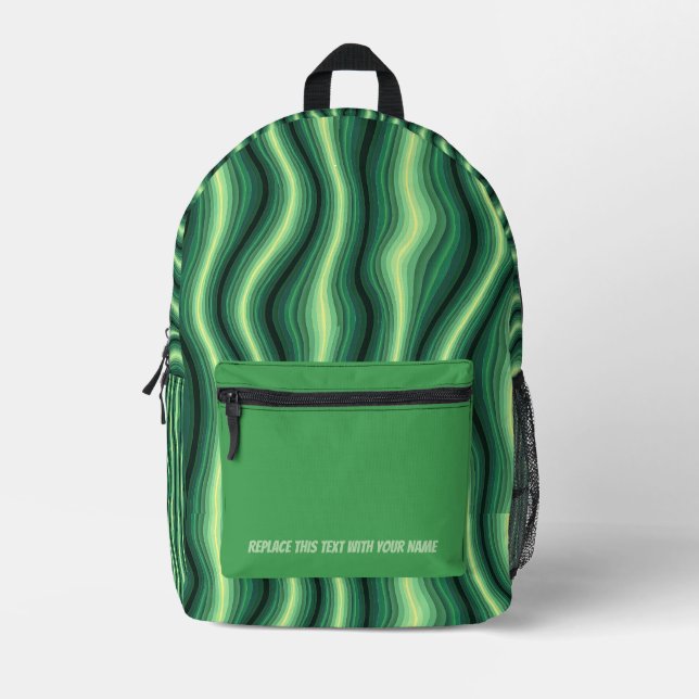 Impresa Mochila personalizada con raya ondulada (Anverso)