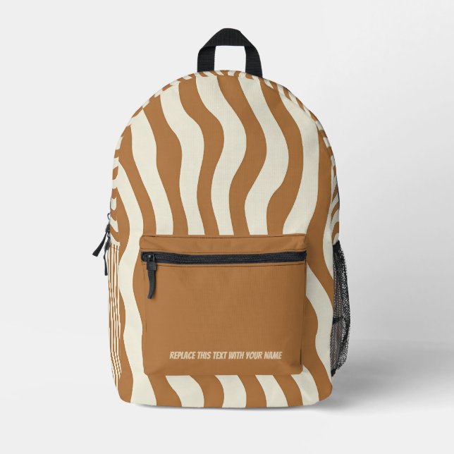 Impresa Mochila personalizada con raya ondulada (Anverso)