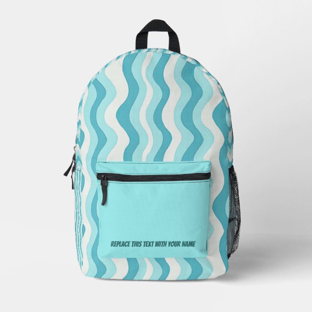 Impresa Mochila personalizada con raya ondulada (Anverso)