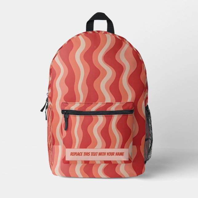 Impresa Mochila personalizada con raya ondulada (Anverso)