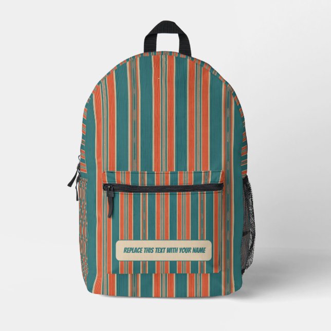 Impresa Mochila personalizada con raya vertical (Anverso)