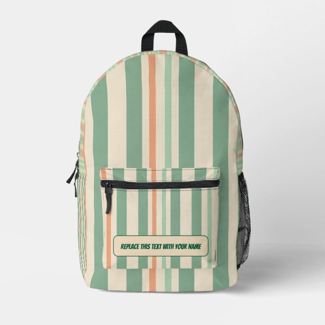 Impresa Mochila personalizada con raya vertical (Anverso)