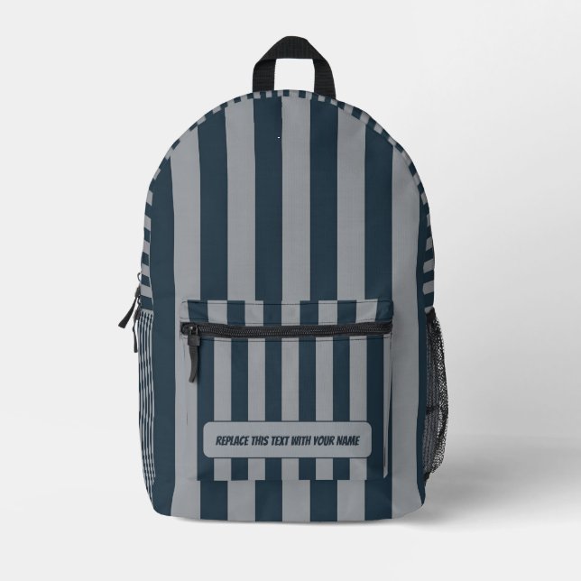 Impresa Mochila personalizada con raya vertical (Anverso)