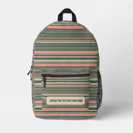 Impresa Mochila Personalizada con Rayas Horizontales