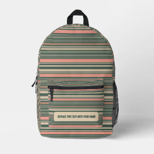 Impresa Mochila Personalizada con Rayas Horizontales