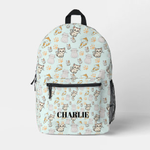 Impresa Mochila Personalizada Cute Kawaii Gatitos & Huella