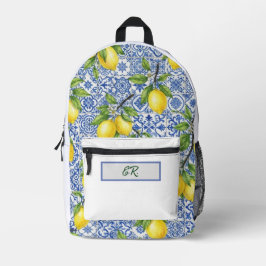 Impresa Mochila Personalizada de Baldosa Siciliana y Limón