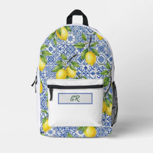Impresa Mochila Personalizada de Baldosa Siciliana y Limón