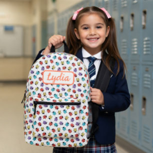 Impresa Mochila Personalizada de Mariquitas Coloridas y Li