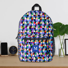 Impresa Mochila personalizada de patrón geométrico colorid