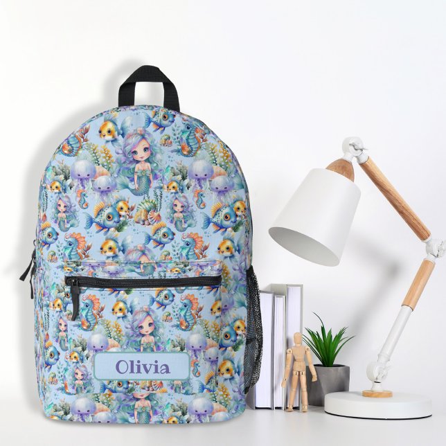 Impresa Mochila personalizada de sirena azul (Subido por el creador)