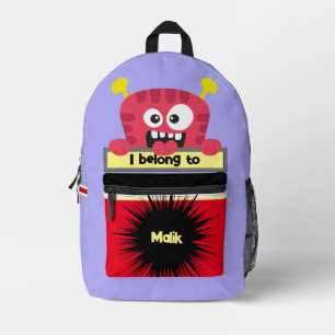 Impresa Mochila personalizada del monstruo rojo de Bag Bud