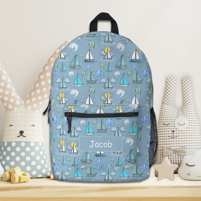 Impresa Mochila personalizada gris de barco de vela (Subido por el creador)