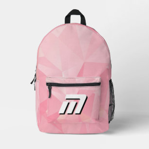 Impresa Mochila Personalizada Minimalista Rosa Geométrica