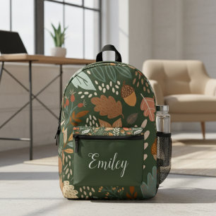 Impresa Mochila personalizada para hojas de otoño - Nombre