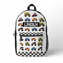 Mochila Personalizada para Niños de Camión Monstru