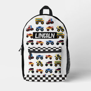 Impresa Mochila Personalizada para Niños de Camión Monstru
