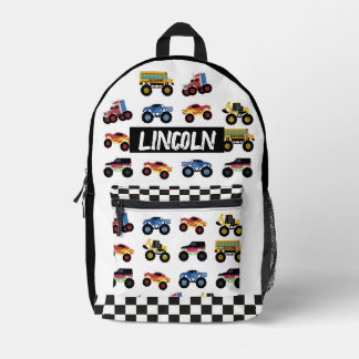 Impresa Mochila Personalizada para Niños de Camión Monstru