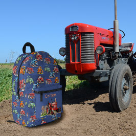 Impresa Mochila personalizada para niños de tractores agrí